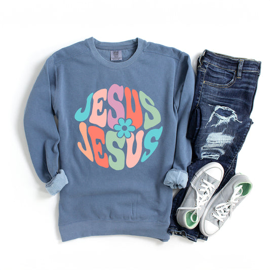 Jesus Flowers | Garment Dyed Sweatshirt