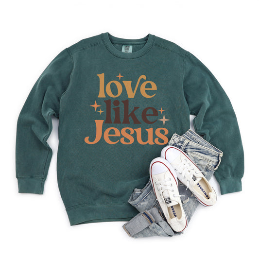 Love Like Jesus Stars | Garment Dyed Sweatshirt