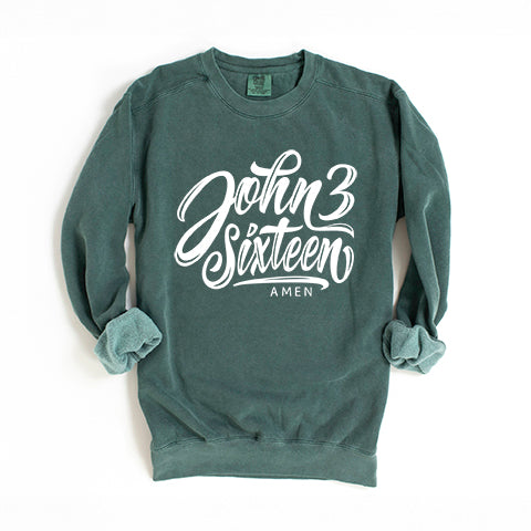 John 3 Sixteen | Garment Dyed Sweatshirt