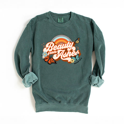 Beauty From Ashes Butterfly | Garment Dyed Sweatshirt