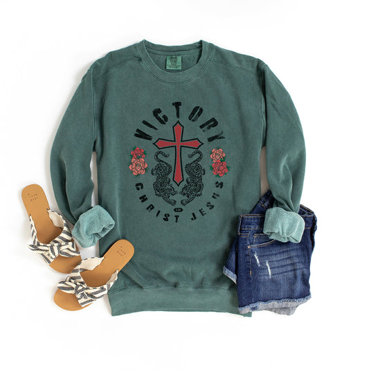 Victory Cross | Garment Dyed Sweatshirt