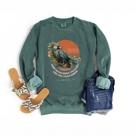 Floral Raven | Garment Dyed Sweatshirt