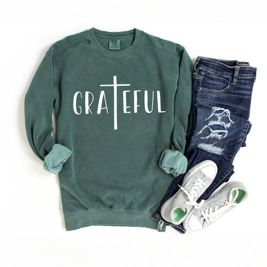 Grateful Cross | Garment Dyed Sweatshirt