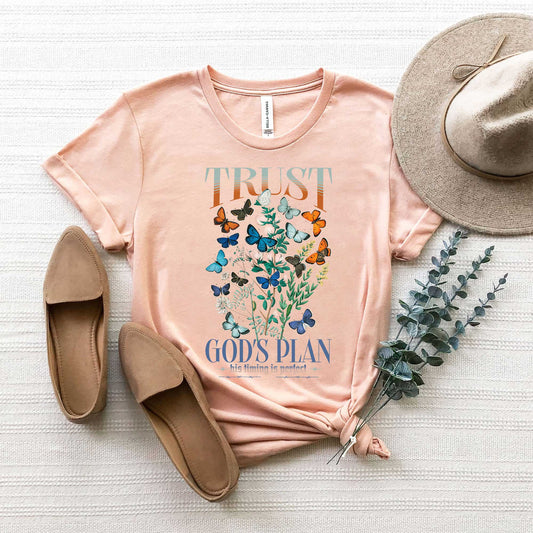 Trust God's Plans Butterflies | Short Sleeve Crew Neck