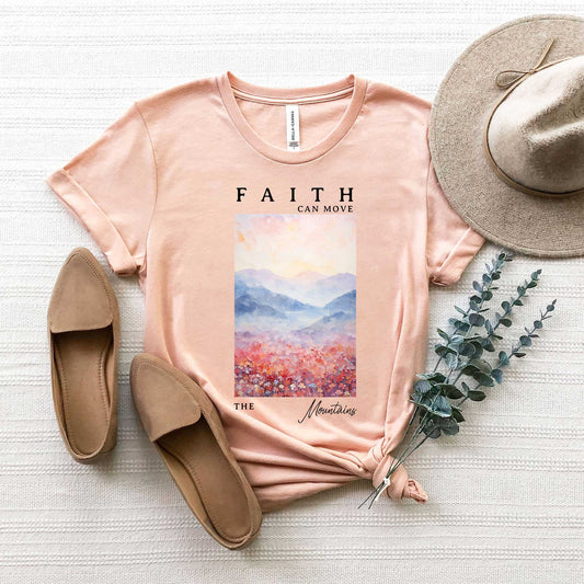 Faith Can Move Watercolor | Short Sleeve Crew Neck