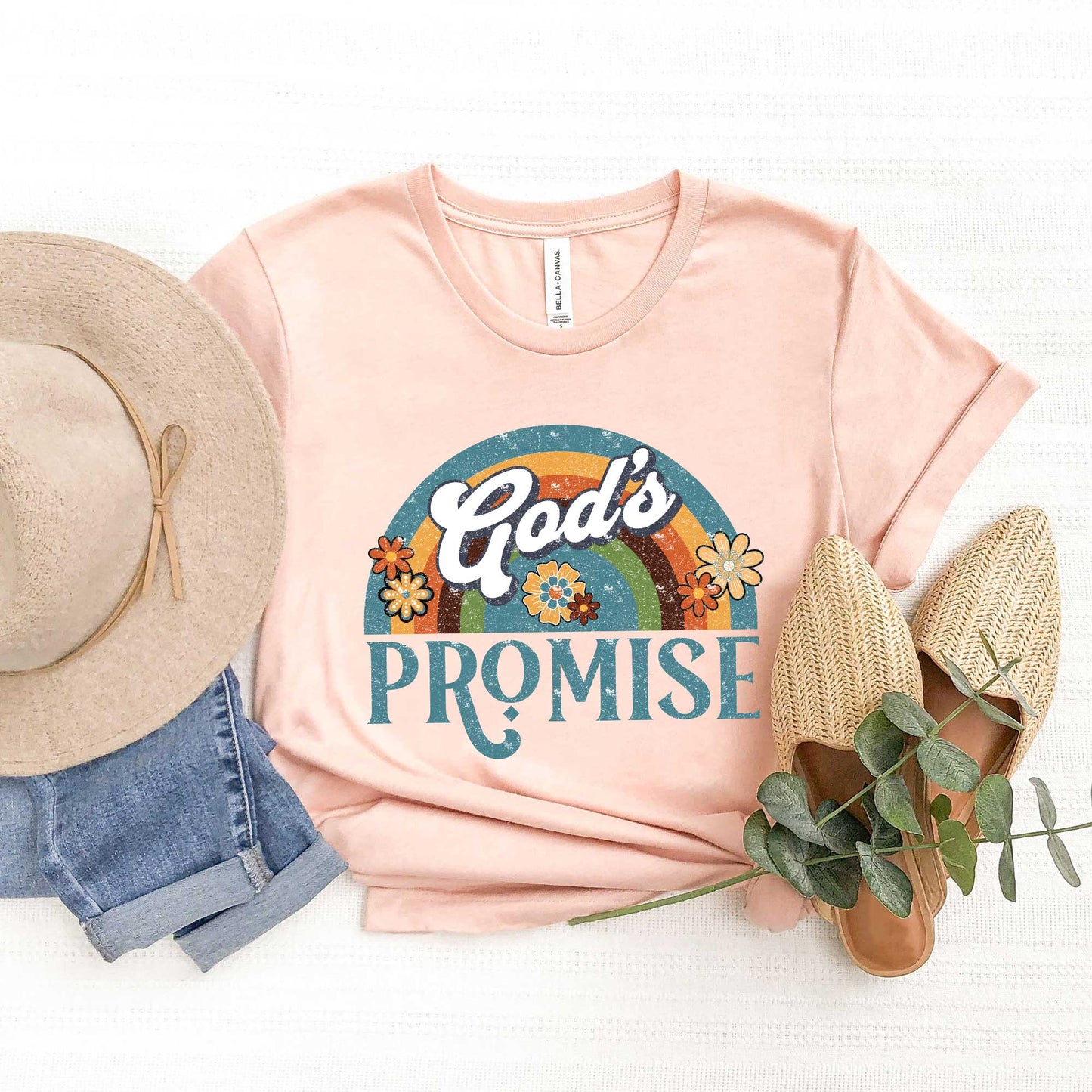 God's Promise Rainbow | Short Sleeve Crew Neck