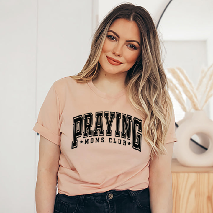 Praying Moms Club Varsity | Short Sleeve Crew Neck