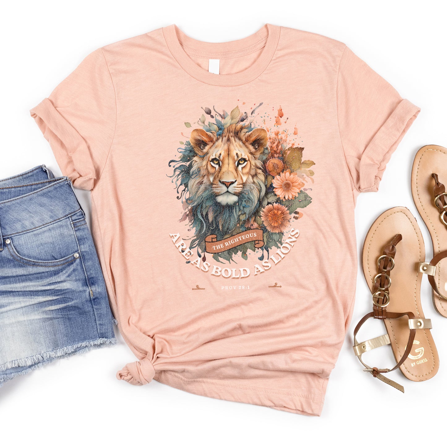 Floral Lion | Short Sleeve Crew Neck