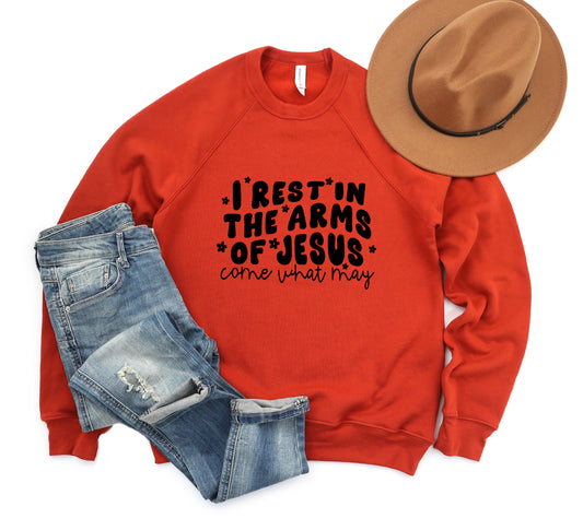 I Rest In The Arms Of Jesus | Bella Canvas Sweatshirt