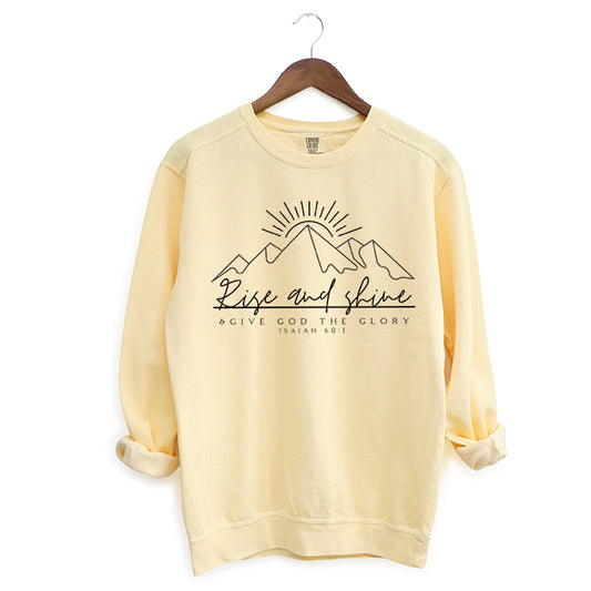 Rise And Shine Glory | Garment Dyed Sweatshirt
