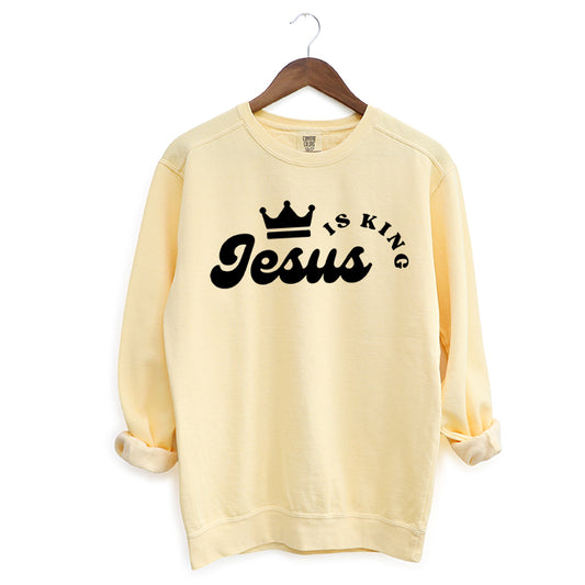 Jesus Is The King Crown | Garment Dyed Sweatshirt