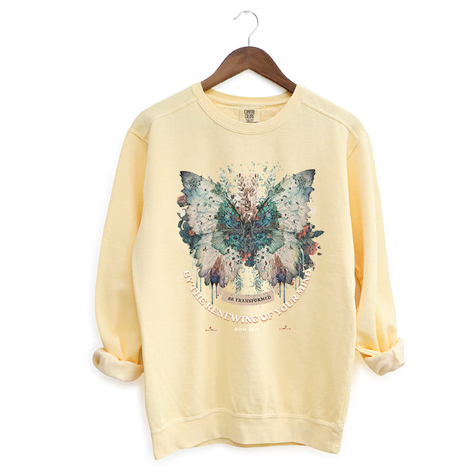 Butterfly Floral | Garment Dyed Sweatshirt