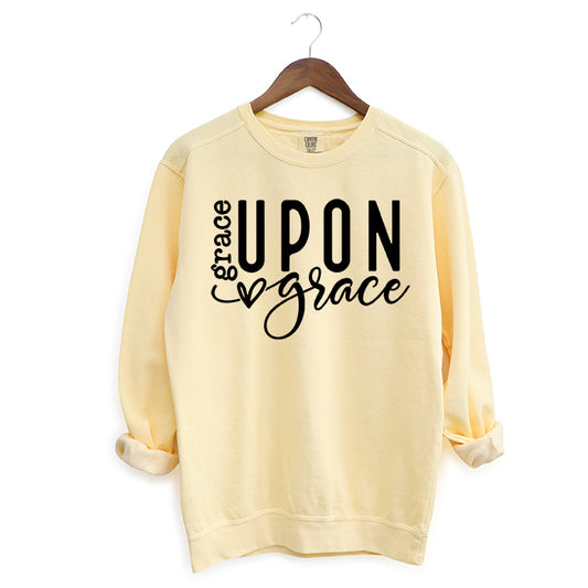 Grace Upon Grace Heart | Garment Dyed Sweatshirt