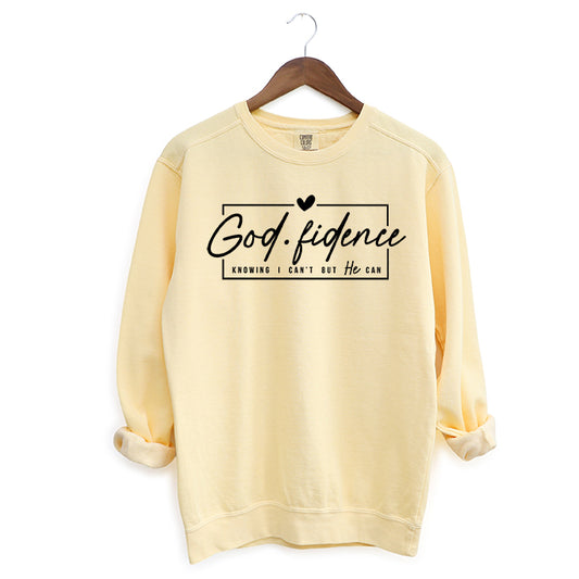 Godfidence Knowing I Can't But He Can | Garment Dyed Sweatshirt
