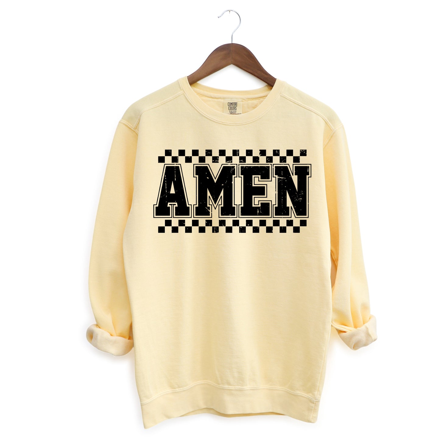 Amen Checkered | Garment Dyed Sweatshirt