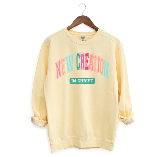 New Creation In Christ Colorful | Garment Dyed Sweatshirt