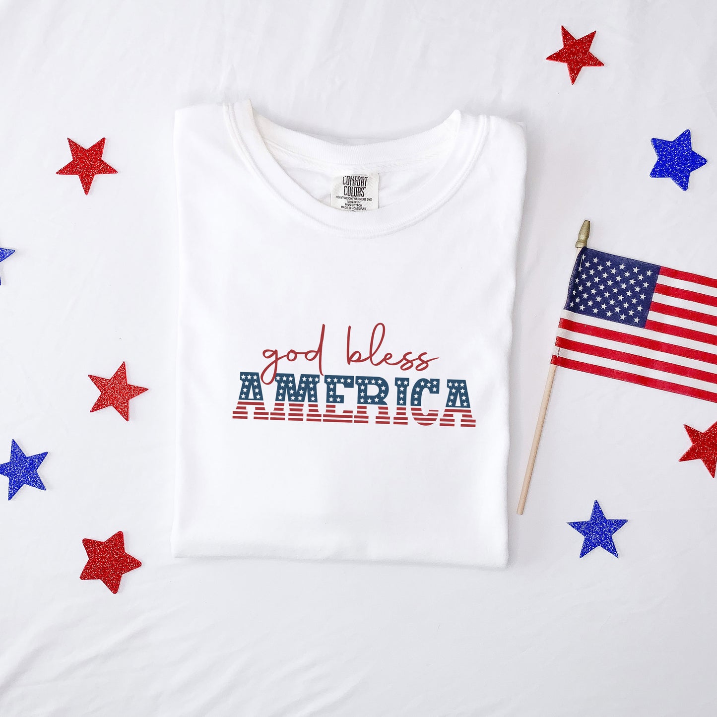 God Bless America Flag | Garment Dyed Tee