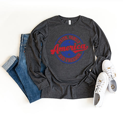 Faith Family Freedom America | Garment Dyed Long Sleeve