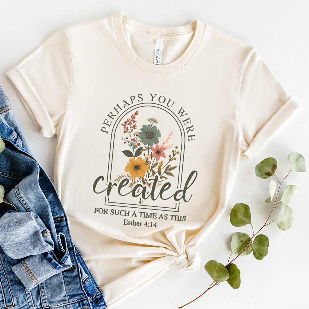 Perhaps You Were Created Floral | Short Sleeve Crew Neck