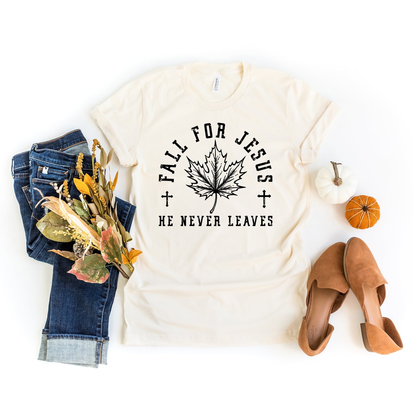 Fall For Jesus Leaf | Short Sleeve Crew Neck