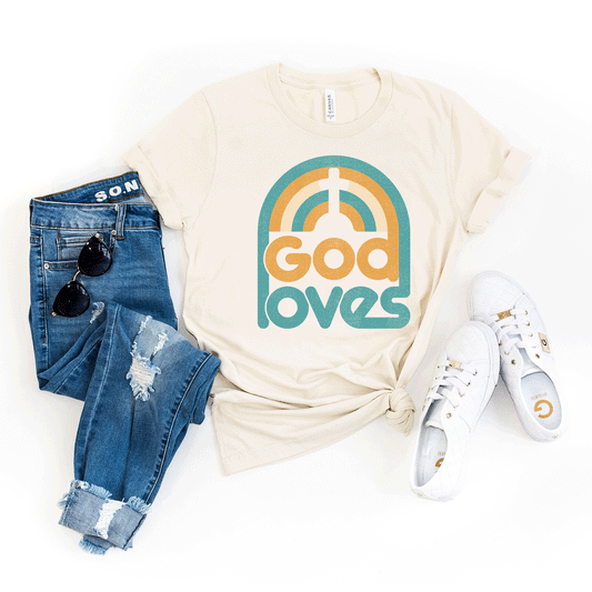 God Loves Rainbow | Short Sleeve Crew Neck