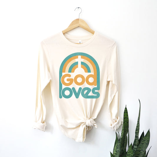 God Loves Rainbow | Long Sleeve Crew Neck