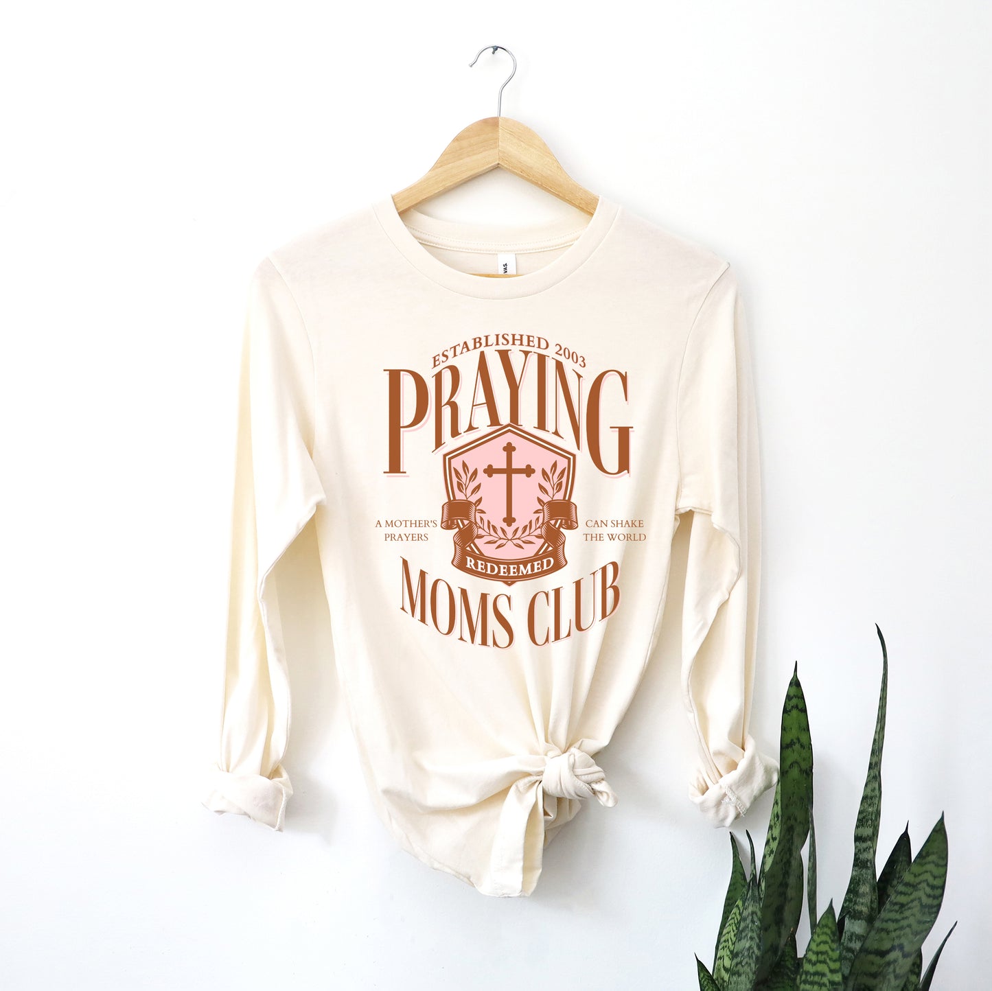 Praying Moms Club Cross | Long Sleeve Crew Neck