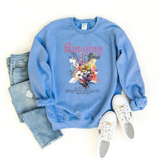 Amazing Grace Floral Bouquet | Graphic Sweatshirt