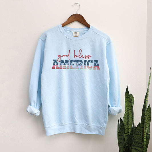 God Bless America Flag | Garment Dyed Sweatshirt