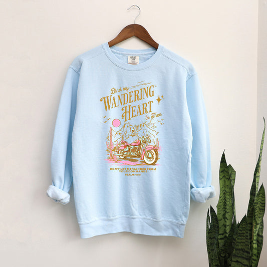 Bind My Wandering Heart Motorcycle | Garment Dyed Sweatshirt