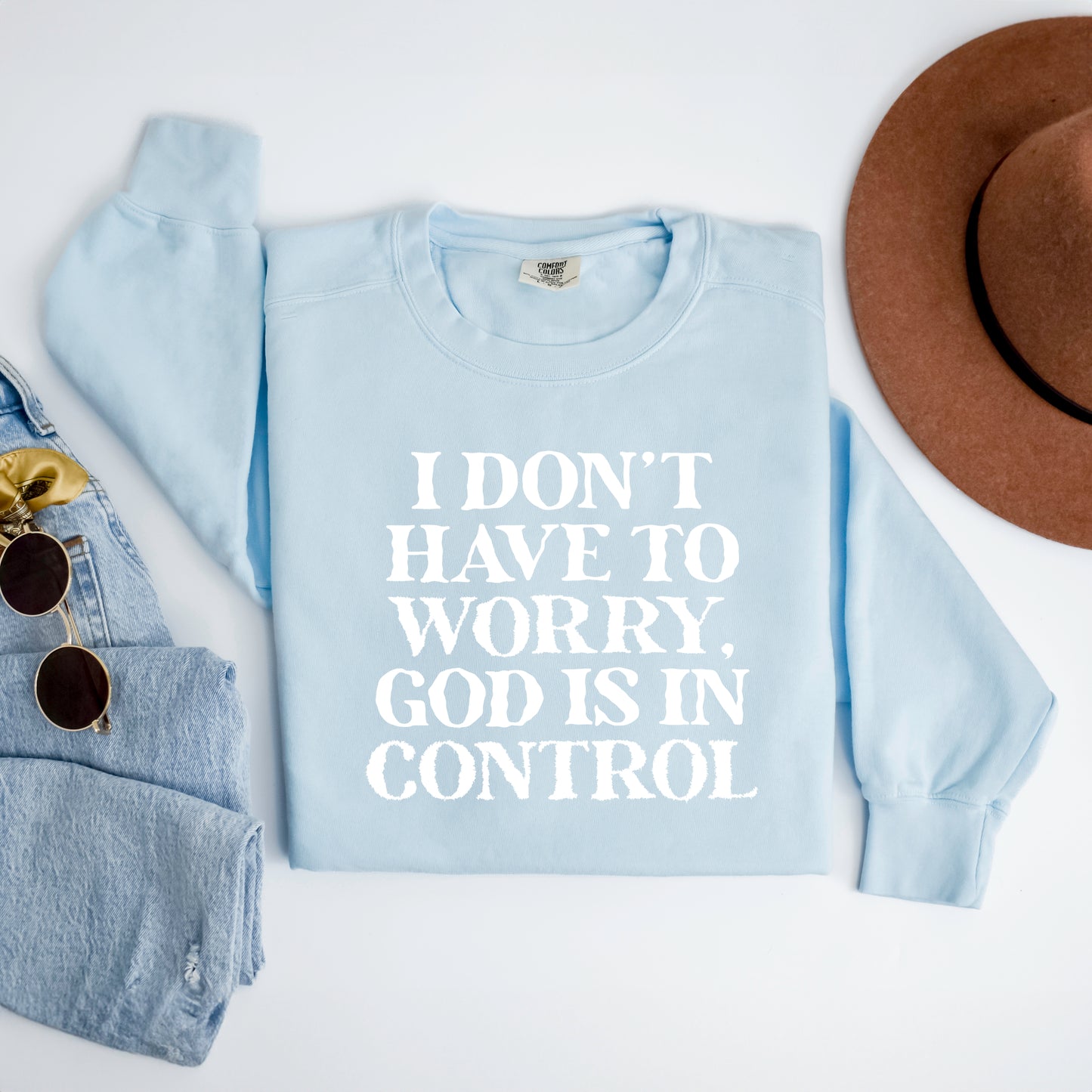 God is in Control | Garment Dyed Sweatshirt