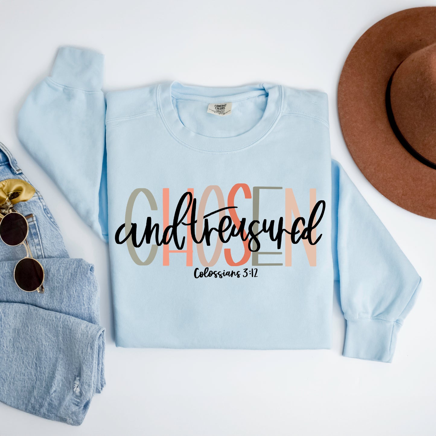 Boho Chosen And Treasured | Garment Dyed Sweatshirt