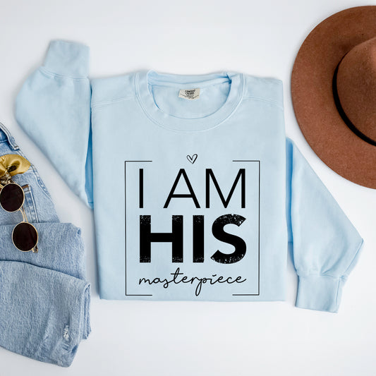 I Am His Masterpiece | Garment Dyed Sweatshirt