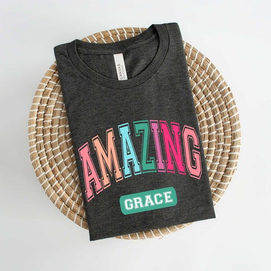 Grace Block Colorful | Short Sleeve Crew Neck