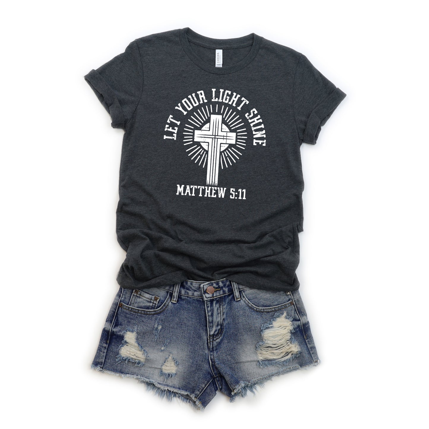 Let Your Light Shine Cross | Short Sleeve Crew Neck