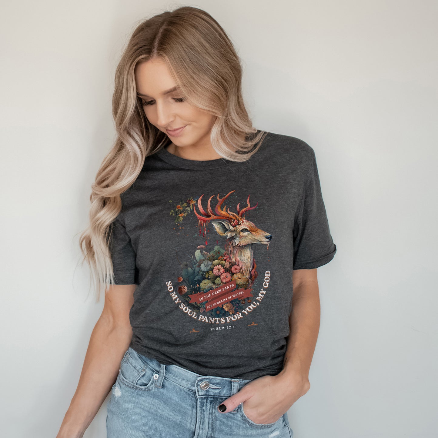 Deer Floral | Short Sleeve Crew Neck