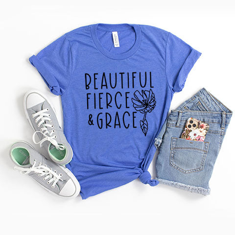 Beautiful Fierce And Grace | Youth Short Sleeve Crew