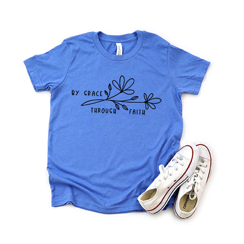 By Grace Through Faith Flowers | Youth Short Sleeve Crew