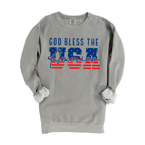 God Bless The USA | Garment Dyed Sweatshirt