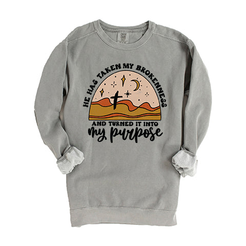 Brokenness To Purpose Desert | Garment Dyed Sweatshirt