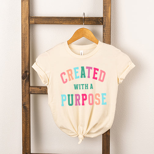 Created With A Purpose Colorful Youth Short Sleeve Crew