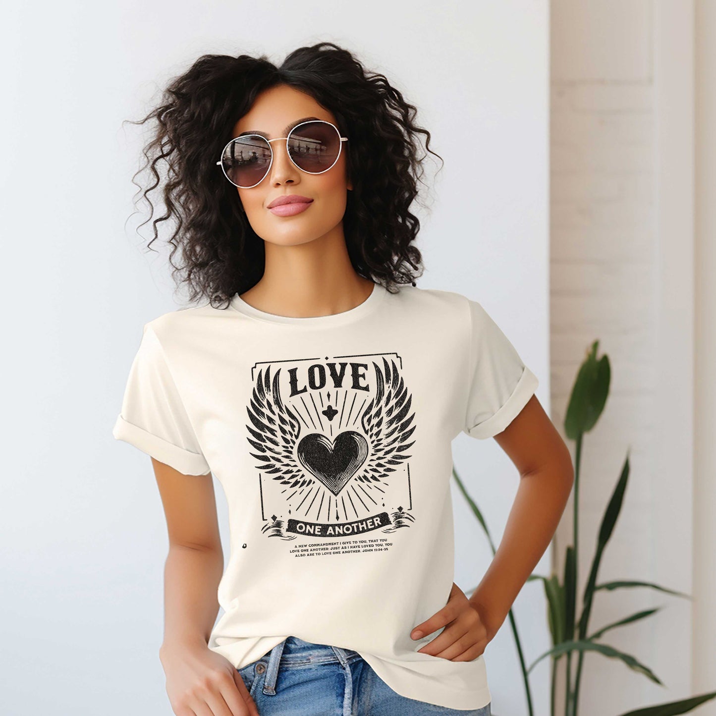 Love One Another Wings | Short Sleeve Crew Neck