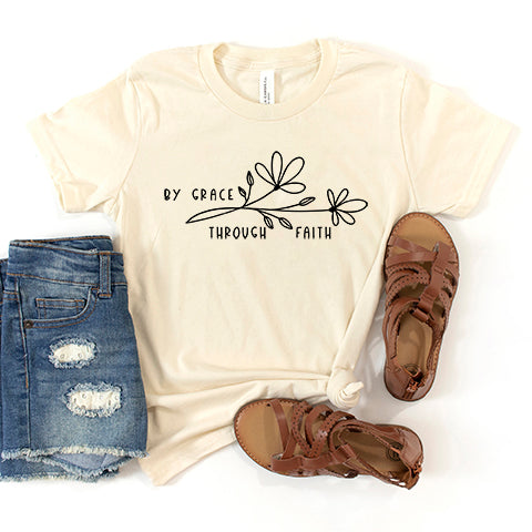 By Grace Through Faith Flowers | Youth Short Sleeve Crew