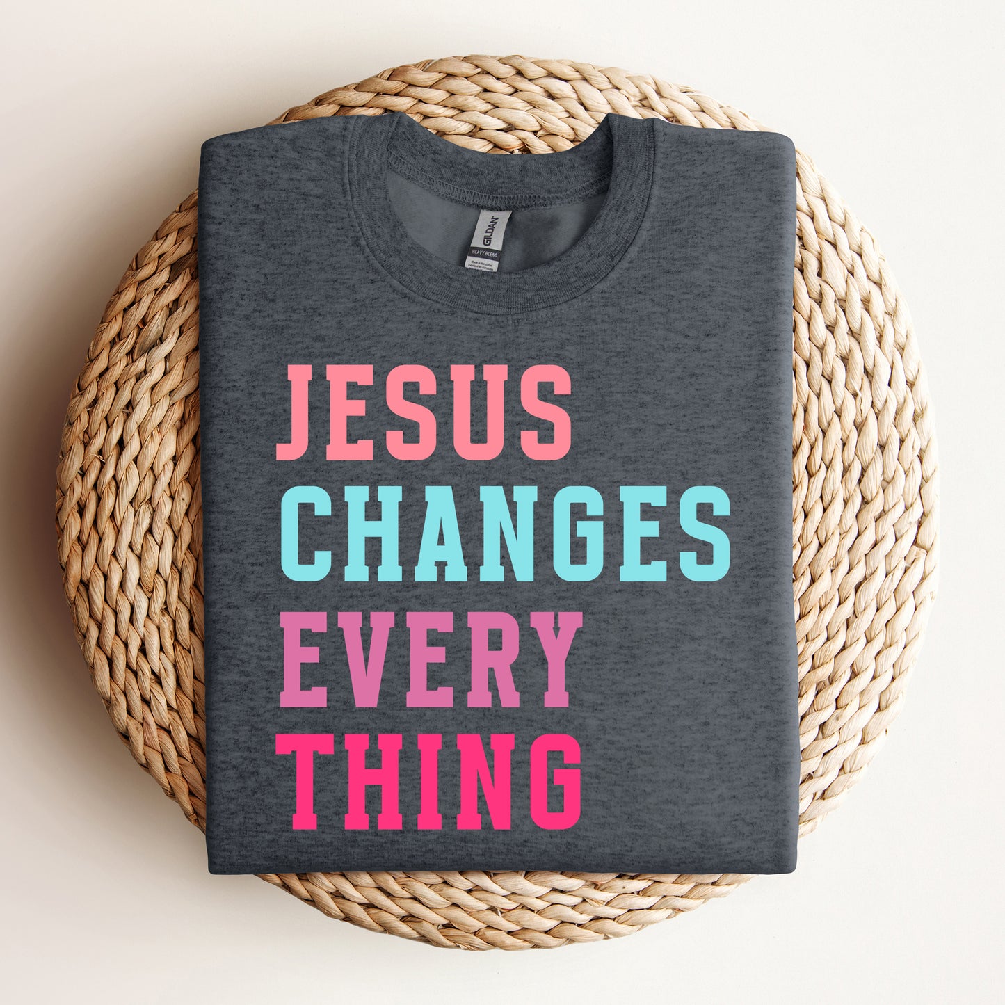 Jesus Changes Block Colorful | Graphic Sweatshirt