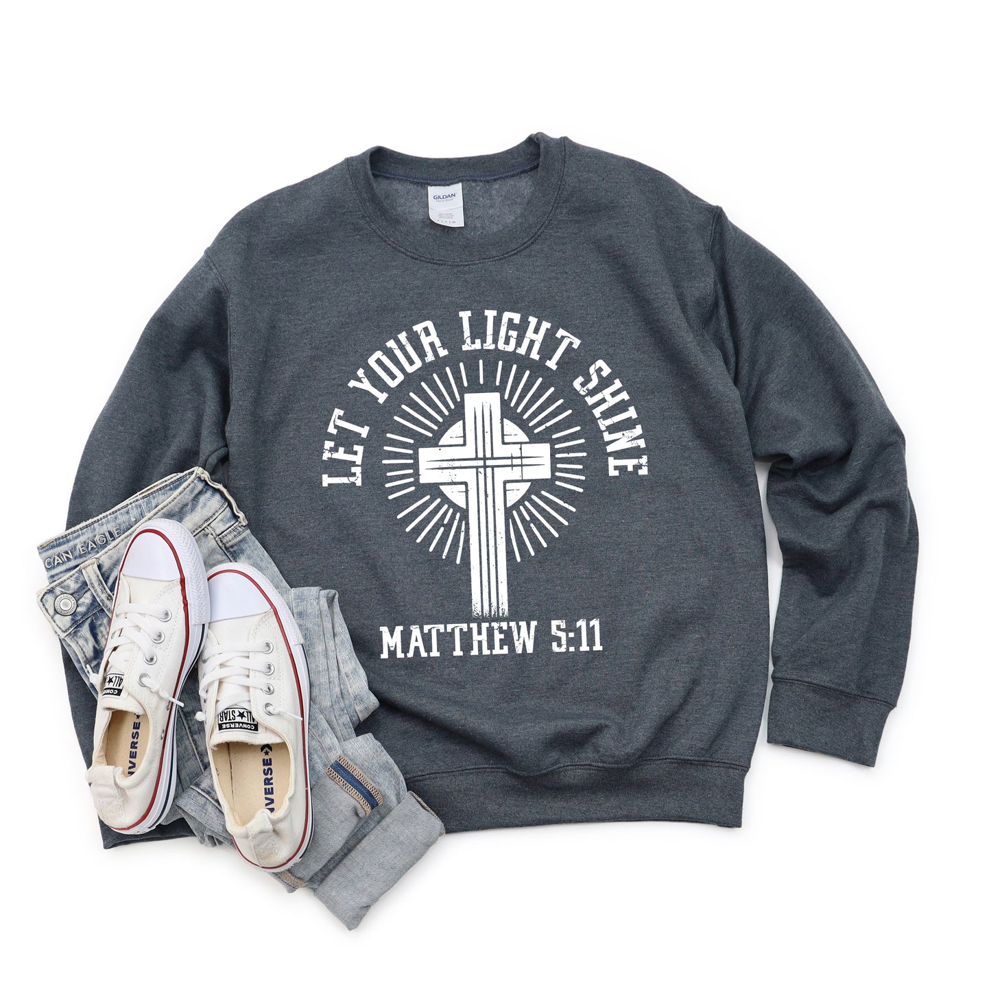 Let Your Light Shine Cross | Graphic Sweatshirt