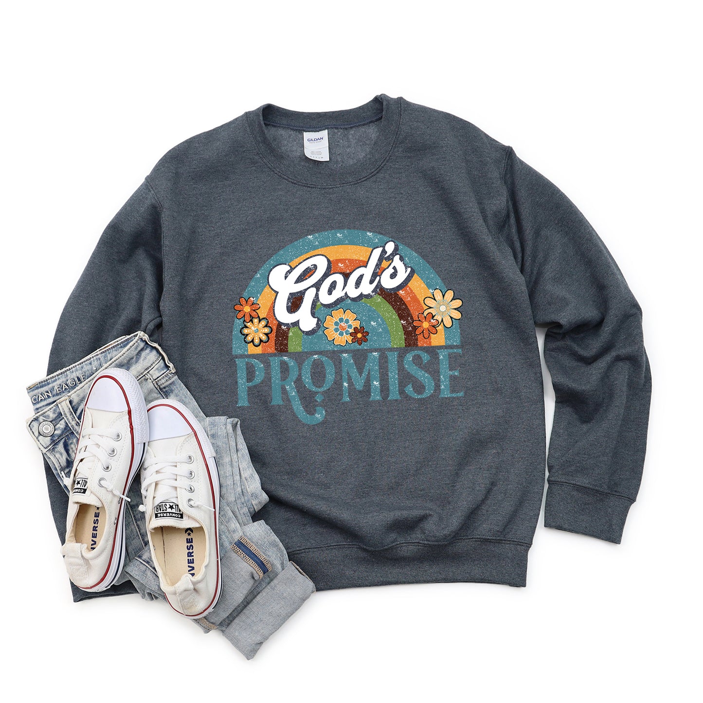 God's Promise Rainbow | Graphic Sweatshirt