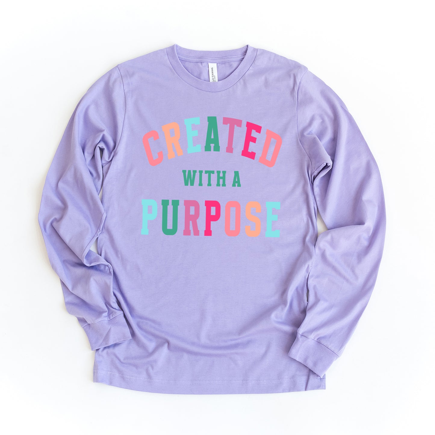 Created With A Purpose Colorful | Long Sleeve Crew Neck