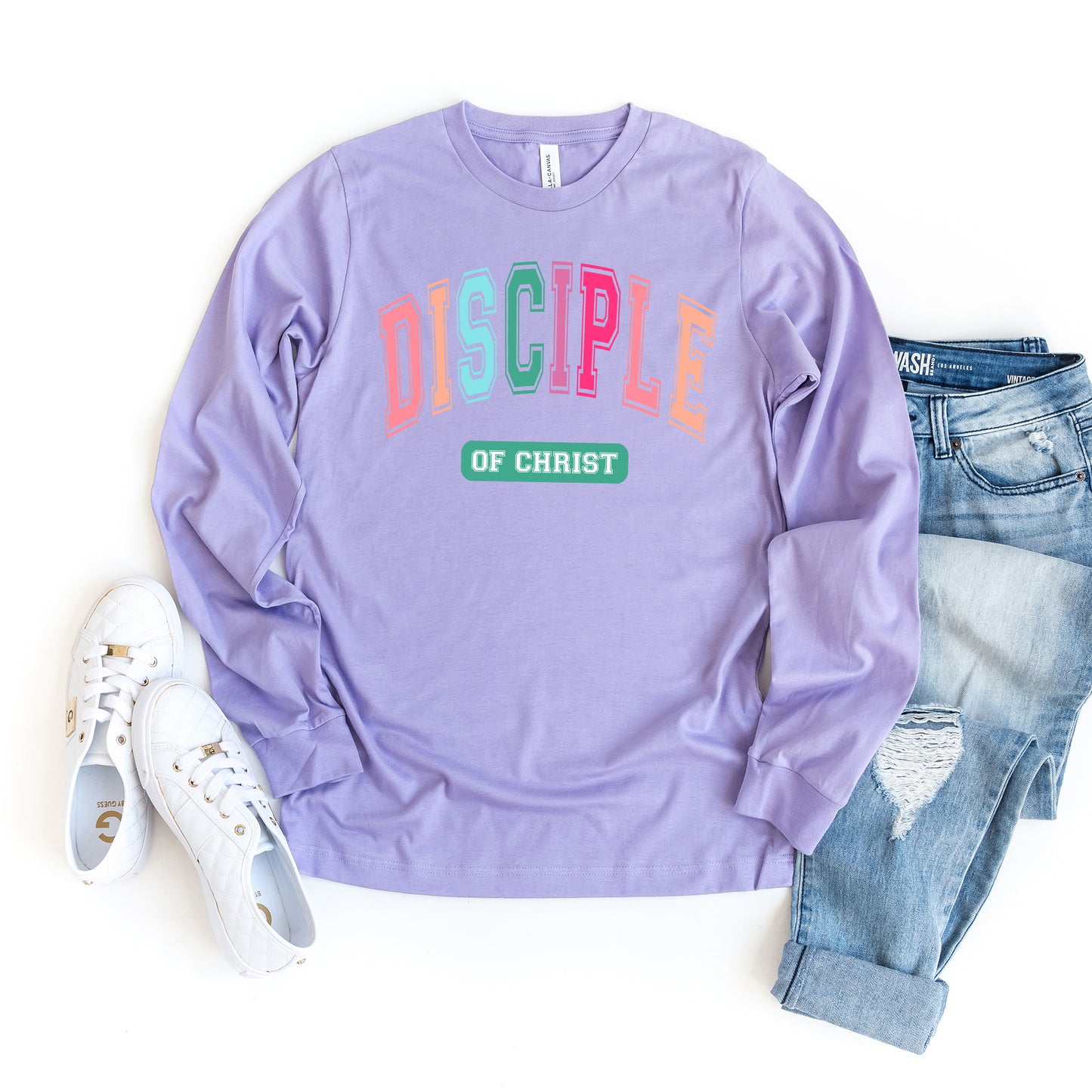 Disciple Block Colorful | Long Sleeve Crew Neck