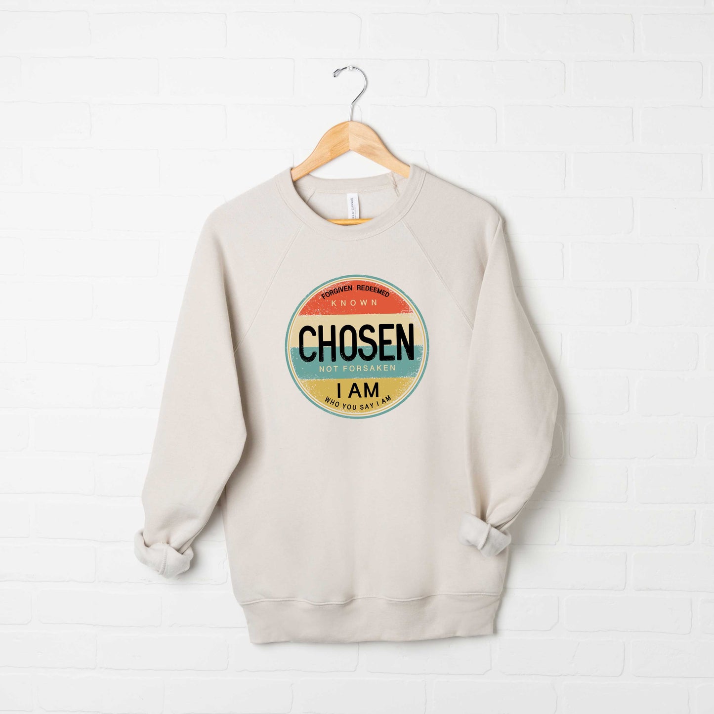 Chosen Not Forsaken Colorful | Bella Canvas Sweatshirt