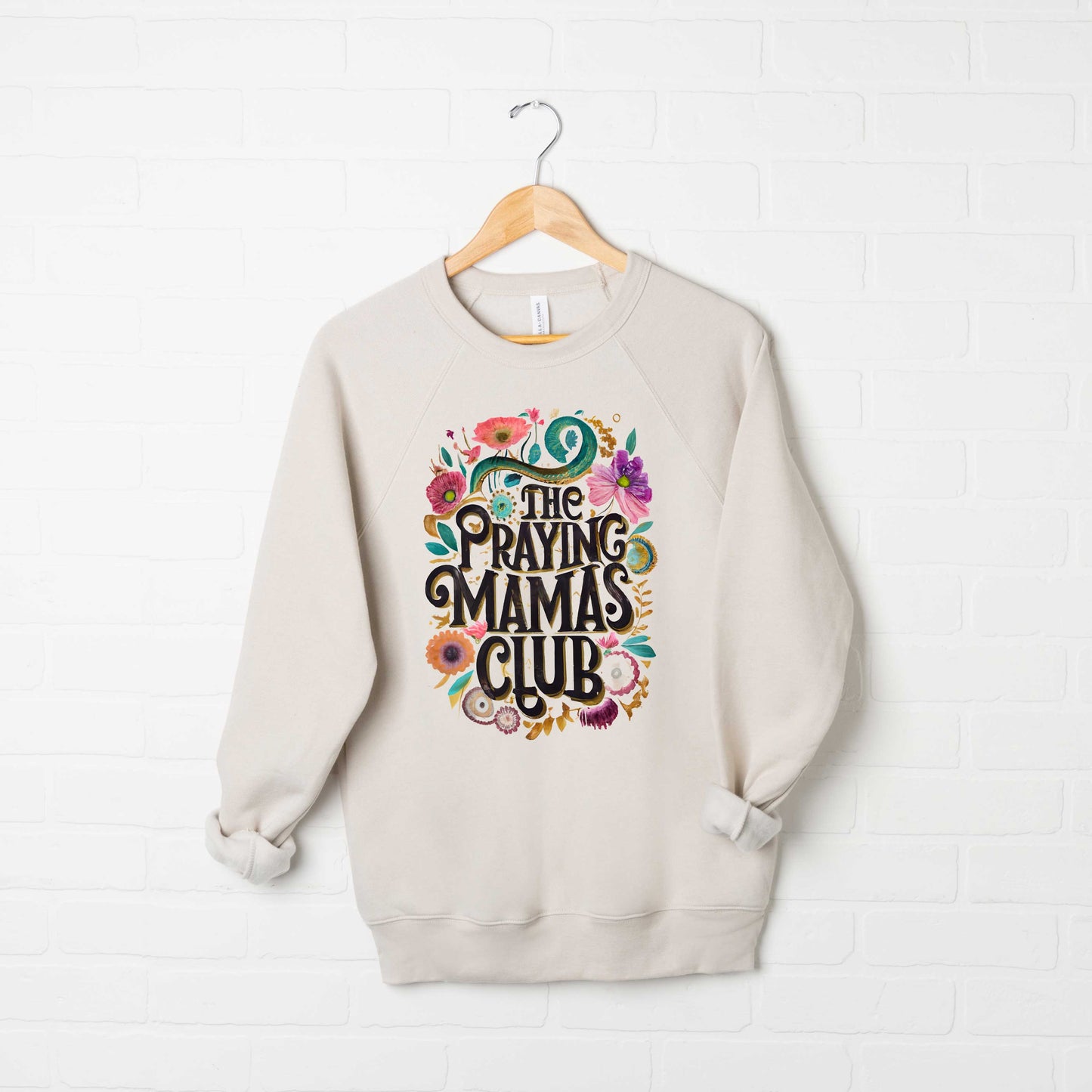 Praying Mama Club Floral | Bella Canvas Premium Sweatshirt